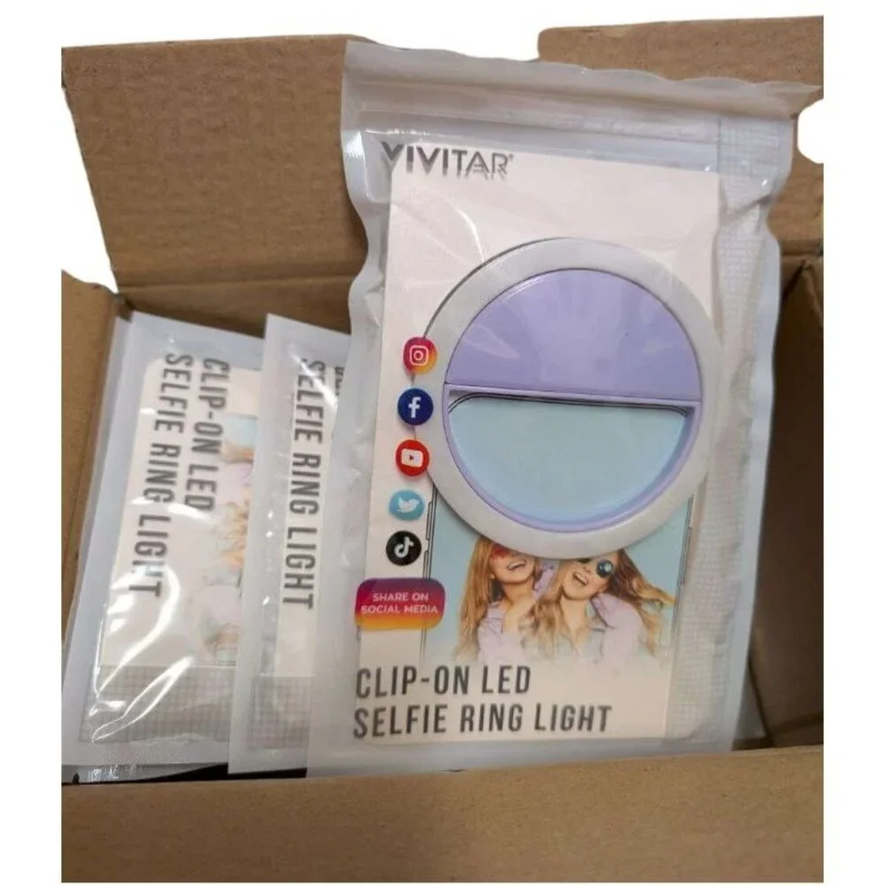 Vivitar Clip-On Vlogging Selfie Ring Light and Clip-on LED (12 items total)